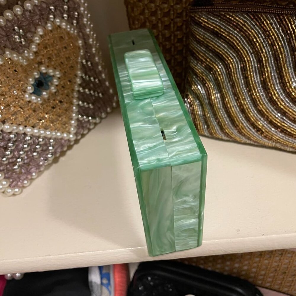 Funky Blush/Multi Square Pattern Acrylic Resin Cl… - image 3